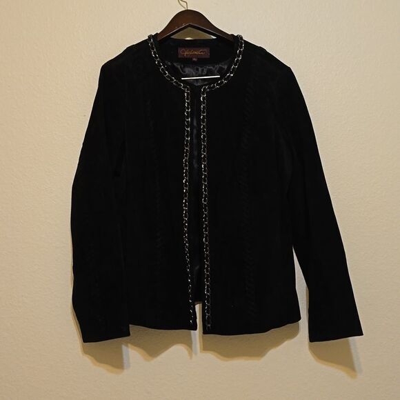 - Hal Rubenstein MEDIUM Suede Leather Jacket  with whip stitching details.… - Picture 2 of 8